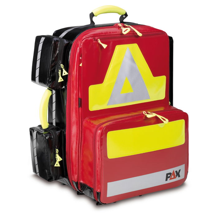 PAX Notfallrucksack Wasserkuppe L-ST-FT Frontansicht Farbe rot Material PAX Plane