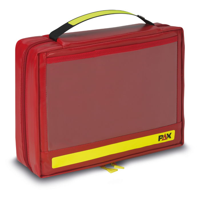 PAX Ampullarium Größe M, Material PAX-Tec, Farbe rot, Frontansicht geschlossen.