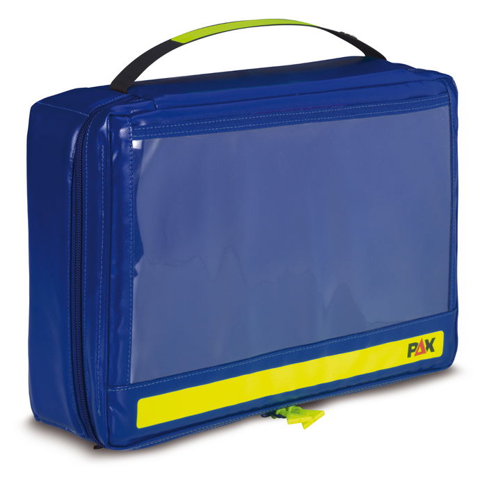 PAX intubation bag XL, colour blue, front view closed.