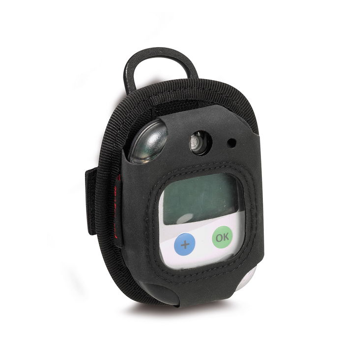 PAX holster for Dräger CO measuring device. Front view. Illustration with exemplary detector, not included in the scope of delivery.