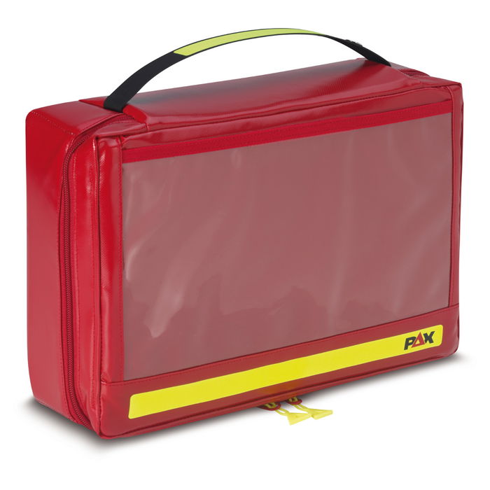 PAX intubation bag XL, color red, front view closed.