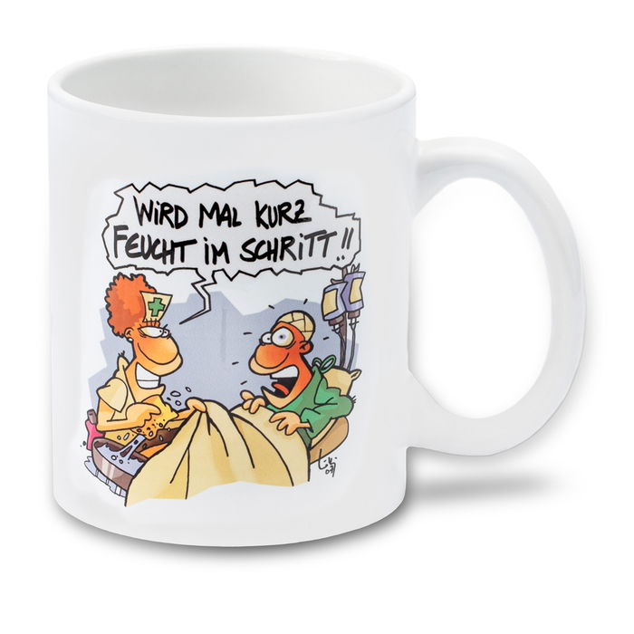 MEDI LEARN, Cartoon, Cup, Feucht im Schritt